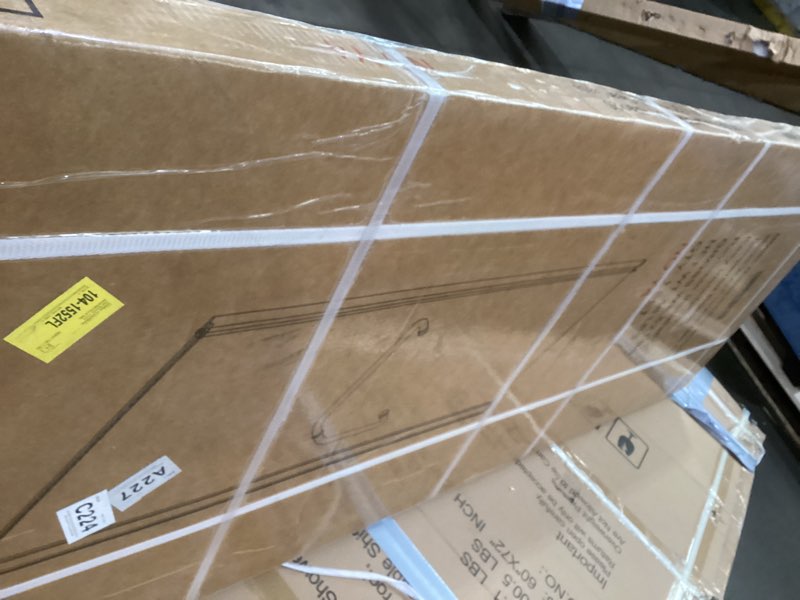 Condition photo showing As Is for Frameless Pivot Shower Door 26"-28" Wx72 H,1/4"(6mm) Clear Nano Coated (SGCC) Tempered Glass,Reversible Swing Shower Door for Walk-in Shower,Modern Matte Black Finish Matte Black 26"-28"W x 72"H