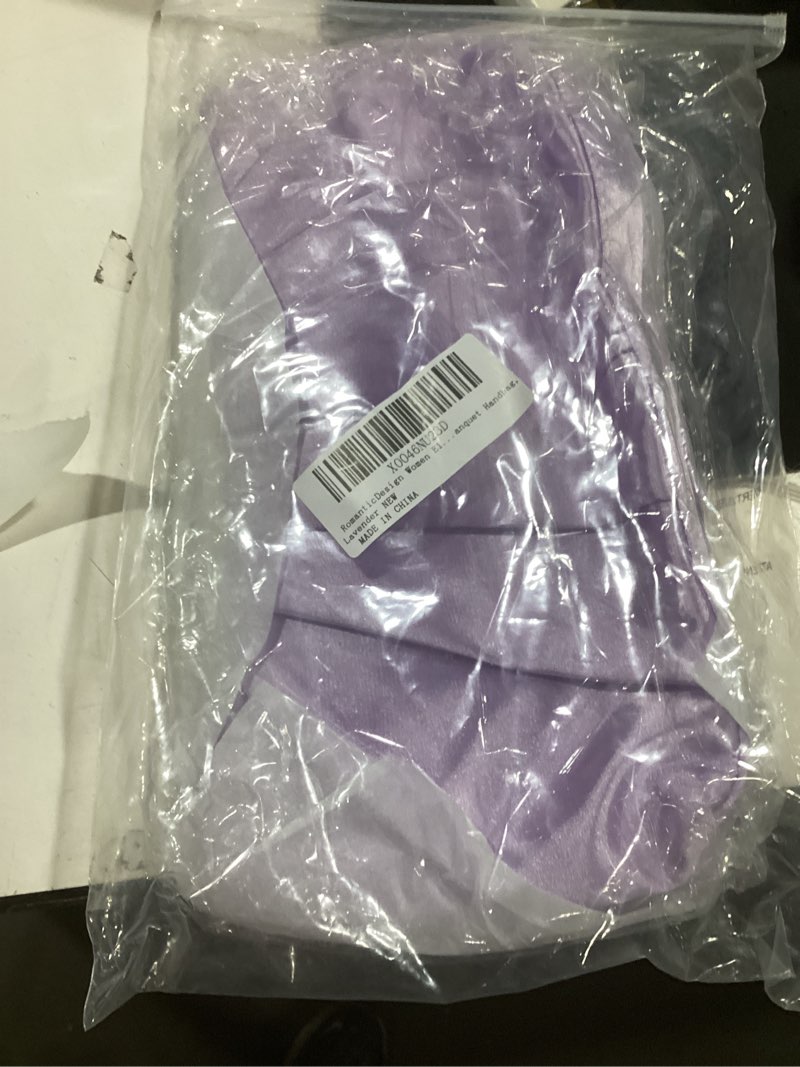 Condition photo showing Good Condition for romanticdesign elegant evening clutch pleated satin bridal purse party prom banquet handbag shoulder bag | elegant lavender