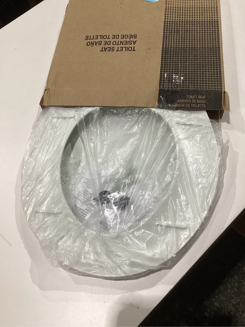 Condition photo showing As Is for bemis gr70 000 toilet seat  with cover  plastic  round  white