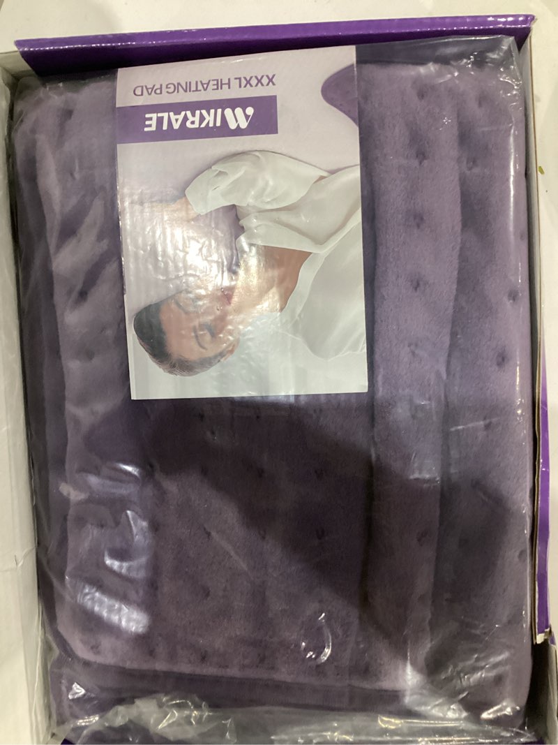 Condition photo showing New/Like New for Heating Pad for Back, Neck & Shoulder Pain Relief, 17"x33" Electric Moist/Dry Heat Pad, 6 Heat & 4 Timer Settings, Auto Shut-Off, Machine Washable, Gifts for Valentine's Day, Women, Mom, Wife Purple 17"x33"