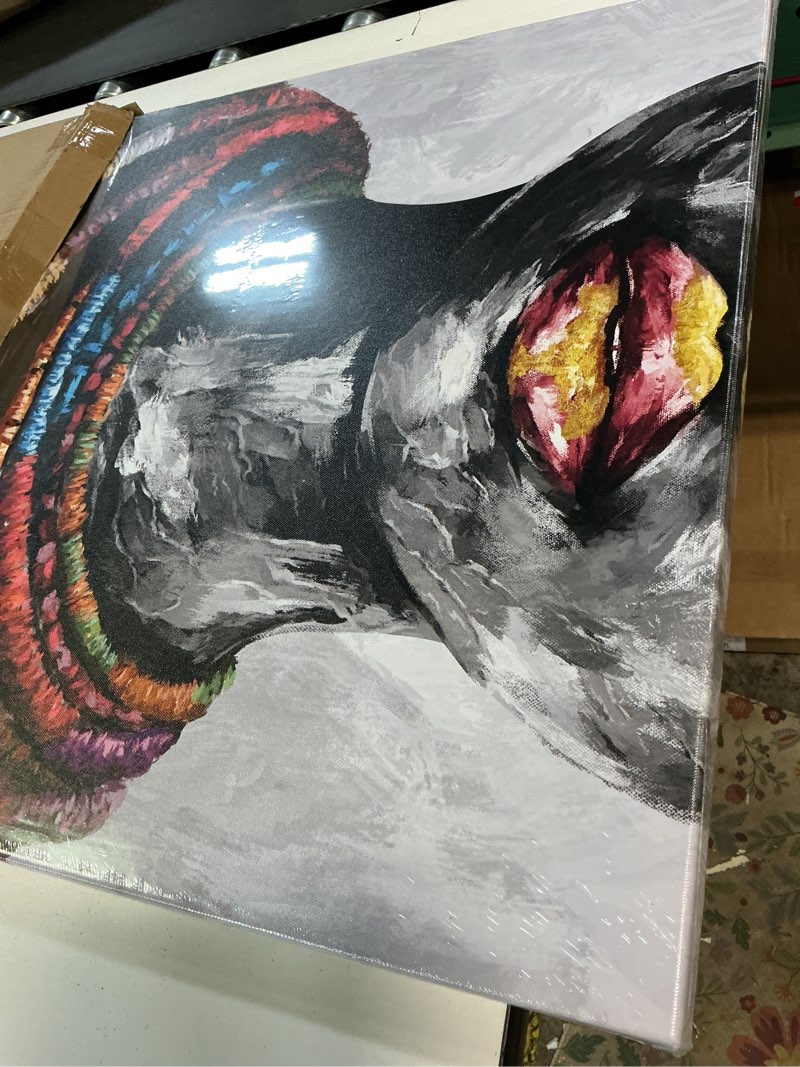 Condition photo showing Good Condition for ihappywall black girl canvas wall art african american woman picture tribal necklaces painting artwork for bedroom modern home decor ready to hang 24x36inch