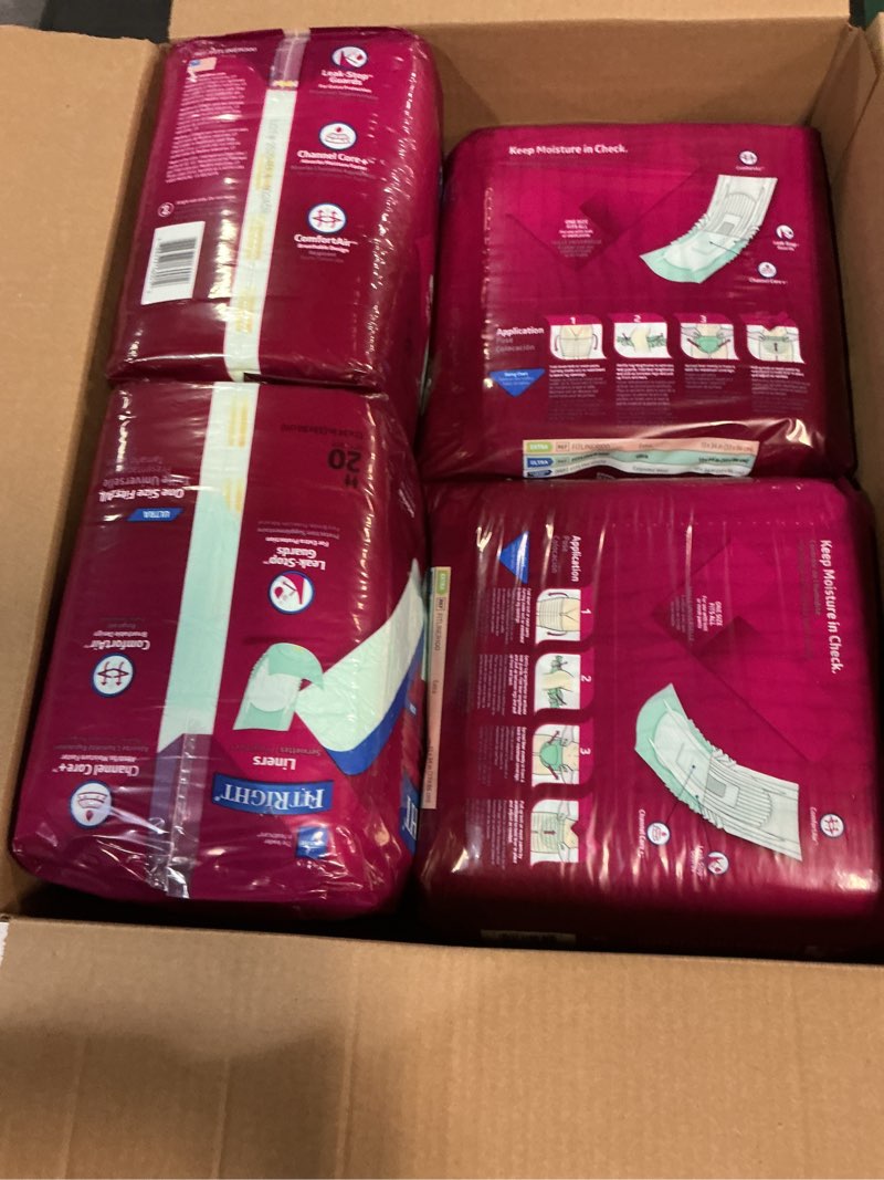 Condition photo showing New/Like New for FitRight Plus Liners, Heavy Absorbency, 13 x 30, 4 packs of 20 (80 total) Case of 80