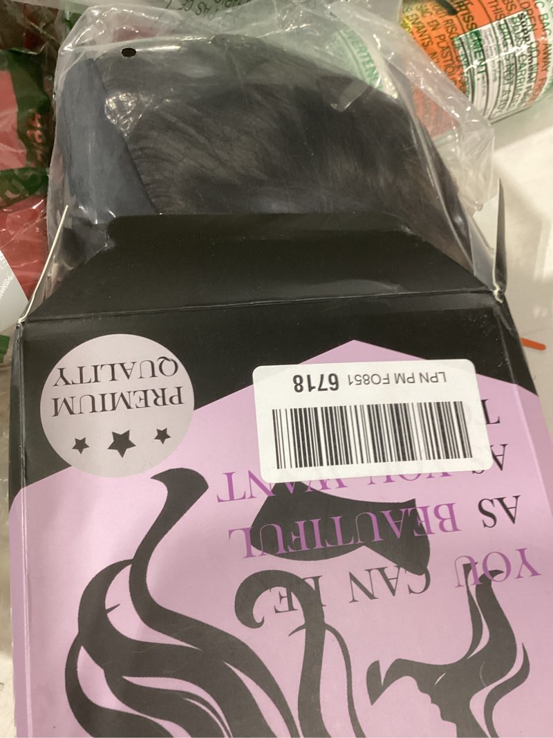 Condition photo showing New/Like New for short brown wavy headband wig for black women synthetic black to brown half wigs with headband attached daily use wig