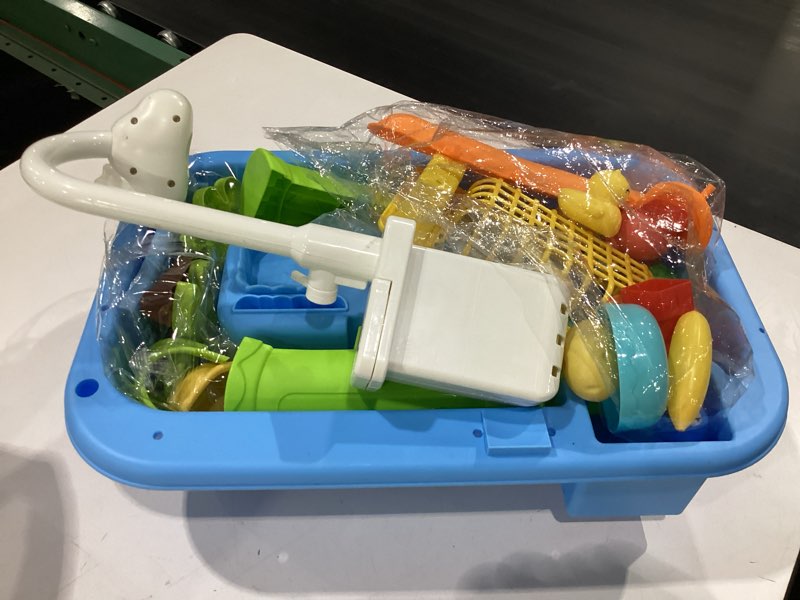Condition photo showing New/Like New for 2026 upgraded water table for toddlers 1-3 - outdoor toys for kids ages 4-8 with pump, summer outside sensory activity pool toys, kitchen play sink toy with running water, fishing toy, blue