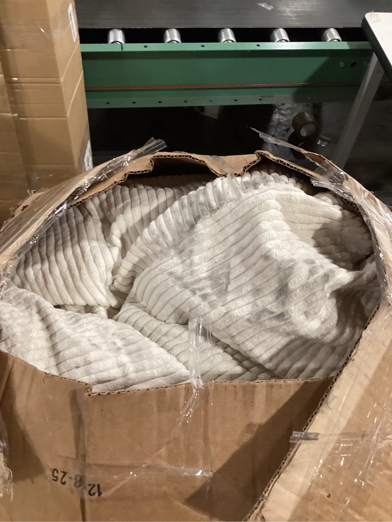 Condition photo showing As Is for maxyoyo giant bean bag chair bed for adults, convertible beanbag folds from lazy chair to floor mattress bed, large floor sofa couch, big sofa bed, high-density foam filling, machine washable full beige