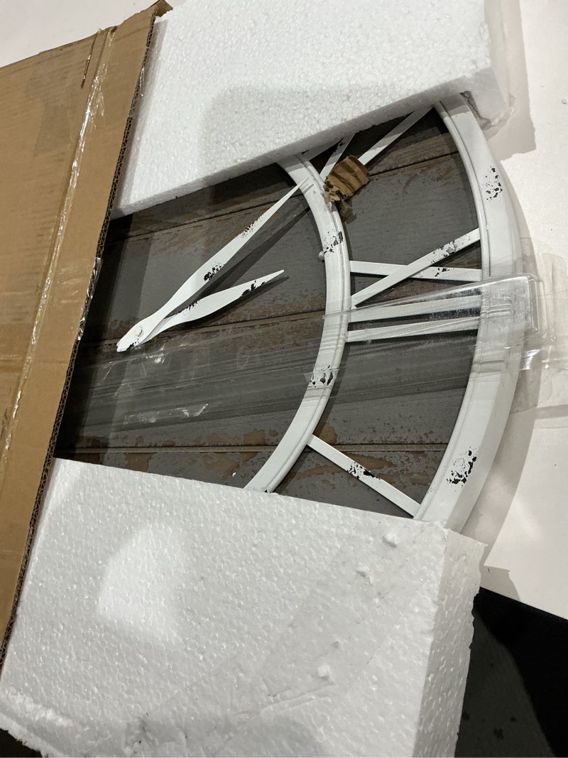 Condition photo showing As Is for oldtown farmhouse noiseless wall clock