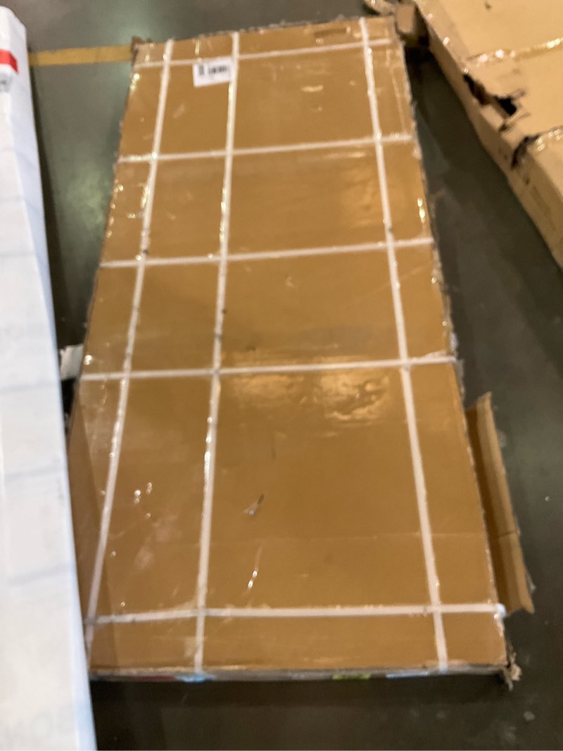Condition photo showing As Is for kpuy frameless shower door, 55-60" w x 76" h sliding glass shower door, 1/4" (6mm) thick tempered clear glass with explosion-proof film nano coating, stainless steel hardware, brushed nickel brushed nickel 55-60" w x 76" h