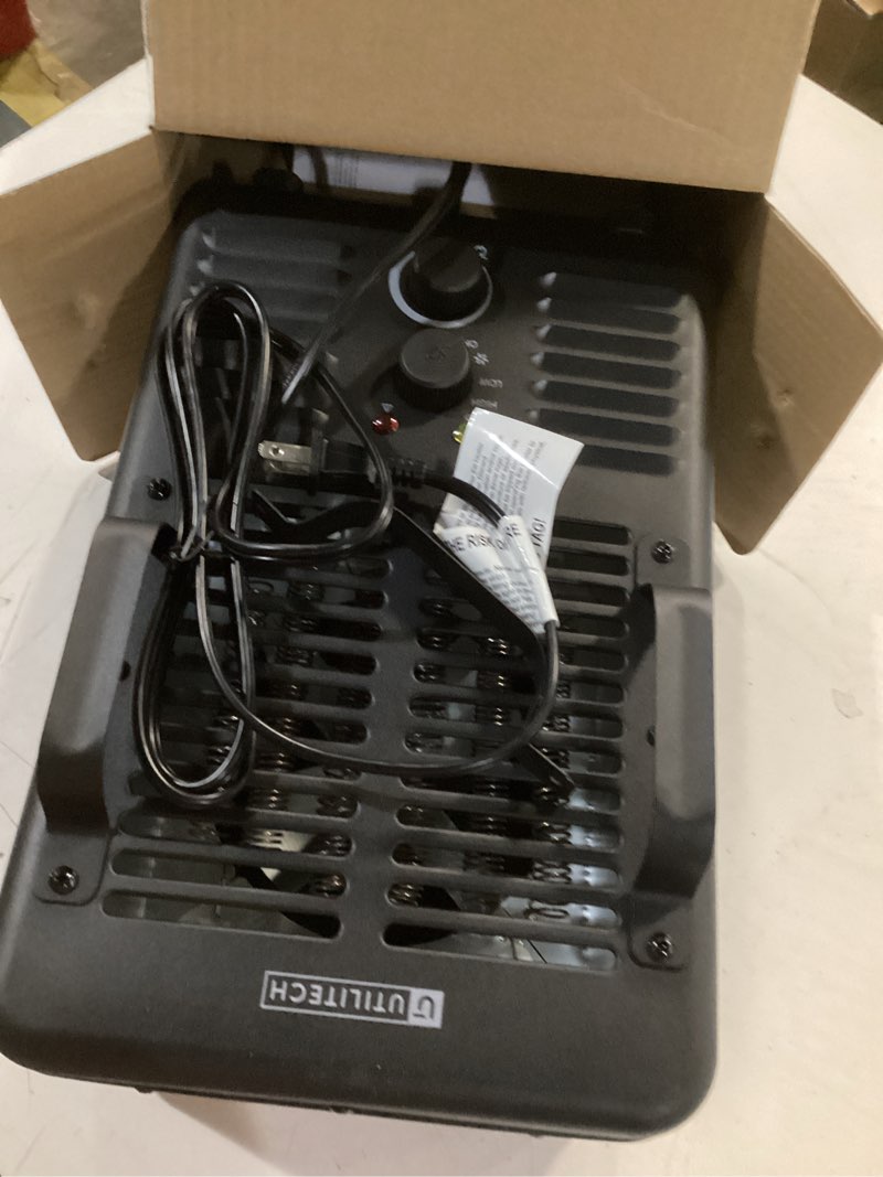 Condition photo showing As Is for Utilitech Utility Fan Indoor Electric Space Heater with Thermostat