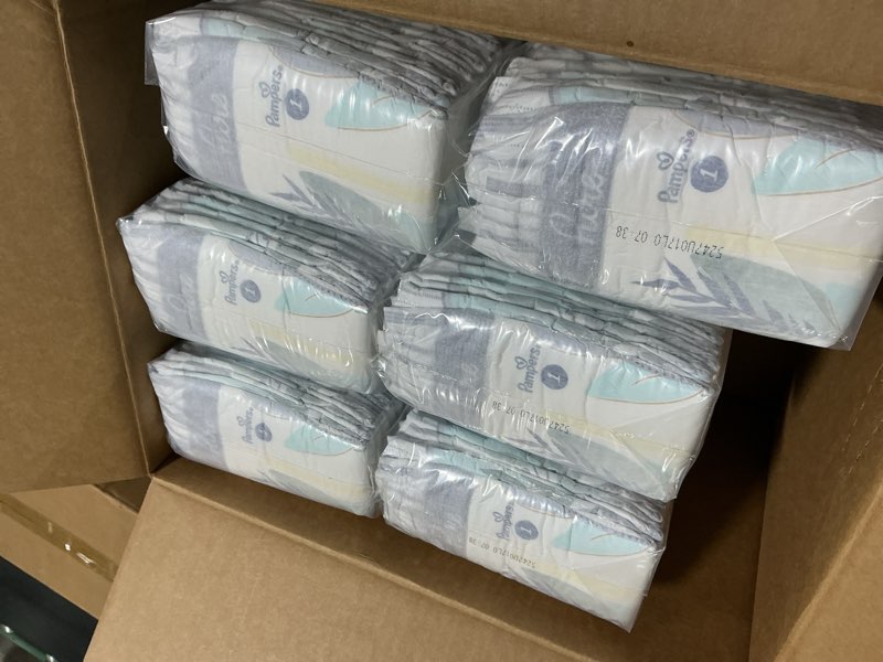 Condition photo showing New/Like New for Pampers Pure Protection Baby Diapers, Size 1 (8-14 lbs), 198 Count, Up to 100% Leakproof, Premium Plant-Based Skin Protection, Hypoallergenic Soft Diapers Size 1 198