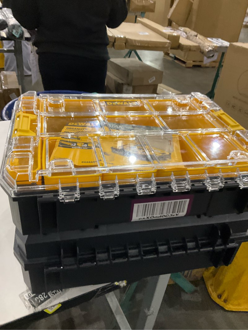 Condition photo showing As Is for DEWALT TSTAK II Tool Box, Flat Top Tool Storage Case, Organizer Box Holds Up To 66 lbs, Flexible Platforms for Stacking, 13 Inch (DWST17807) 1 Count (Pack of 1) Flat Top Toolbox