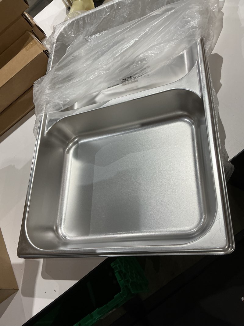 Missing pcs. Thunder Group STPA3022 Steam Table Pan, Full Size 2-1/2\" deep, Divided, 24 Gauge, 18/8 Stainless Steel, NSF (Made in China), Pack of 6
