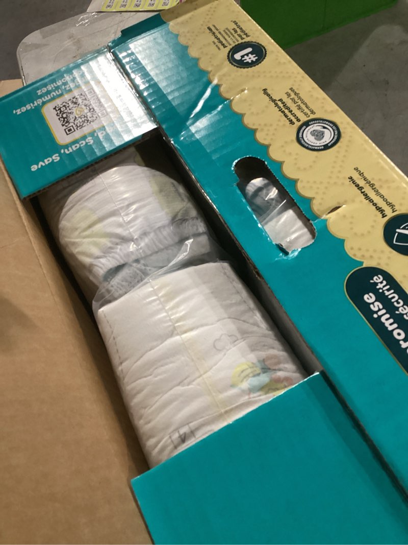 Condition photo showing New/Like New for pampers swaddlers diapers, size 4 (15-34 lbs), 120 count, absorbent, keeps baby dry and comfortable, skin safe disposable baby diaper (packaging may vary) size 4 120