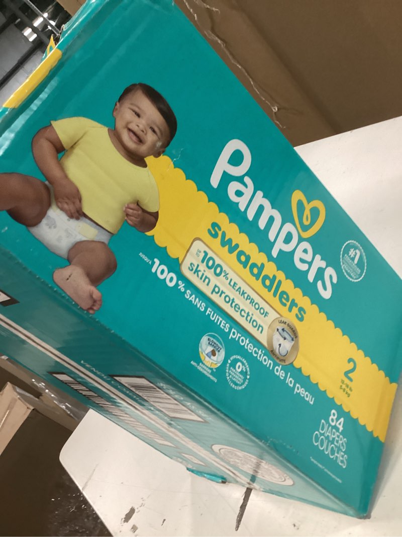 Condition photo showing New/Like New for Pampers Swaddlers Diapers, Size 2 (10-22 lbs), 84 Count, Absorbent, Keeps Baby Dry and Comfortable, Skin Safe Disposable Baby Diaper (Packaging May Vary) Size 2 84