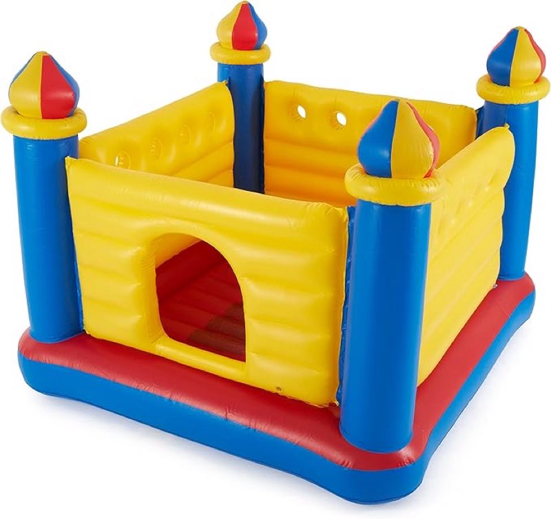 Intex Inflatable Colorful Jump-O-Lene Castle Bounce House, for 2 Kids Ages 3-6 - Large Blow-Up Indoor Outdoor Children's Bouncer Jumper Playhouse