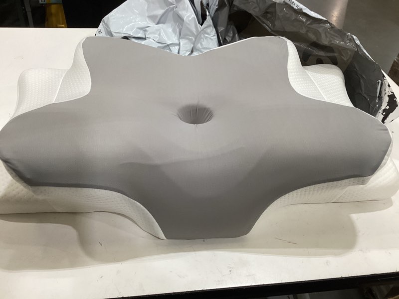 Condition photo showing Good Condition for ultra pain relief cooling pillow for neck support, adjustable cervical pillow cozy sleeping, odorless ergonomic contour memory foam pillows, orthopedic bed pillow for side back stomach sleeper dark grey queen