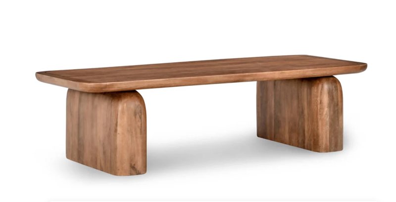 Chloe Rectangular Coffee Table, Umber Pottery Brown