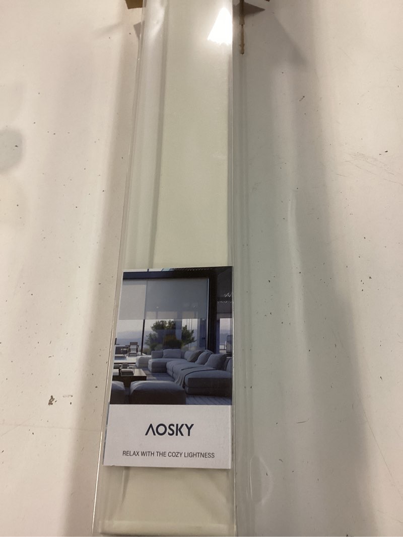Condition photo showing New/Like New for aosky blackout roller shades cordless blinds for windows, free-stop shades with valance, thermal insulated fabric, uv protection, natural woven blinds for home and office (35" w x 72" h, ivory) ivory 35"w x 72"h