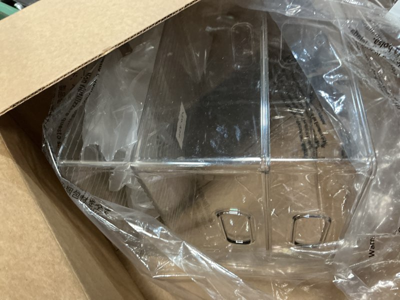 Condition photo showing Good Condition for mDesign Large Plastic Storage Organizer Container Bin, Closet Organization for Hallway, Bedroom, Linen, Coat, and Entryway - Holds Clothing, Blankets, and Accessories, Ligne Collection, 2 Pack, Clear 12 x 10 x 8 (Pack of 2)