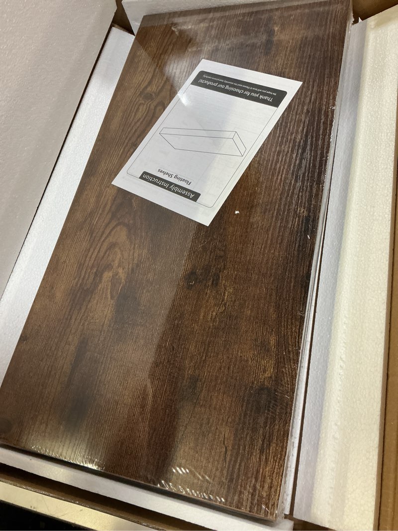 Condition photo showing New/Like New for heimlove bathroom 12'' deep floating shelves for wall - shelf over toilet wall mounted farmhouse 24 inches,wood floating shelves decor & storage set of 1,rustic brown 23.6"w x 11.6"d x 2"h, 1 pack rustic brown