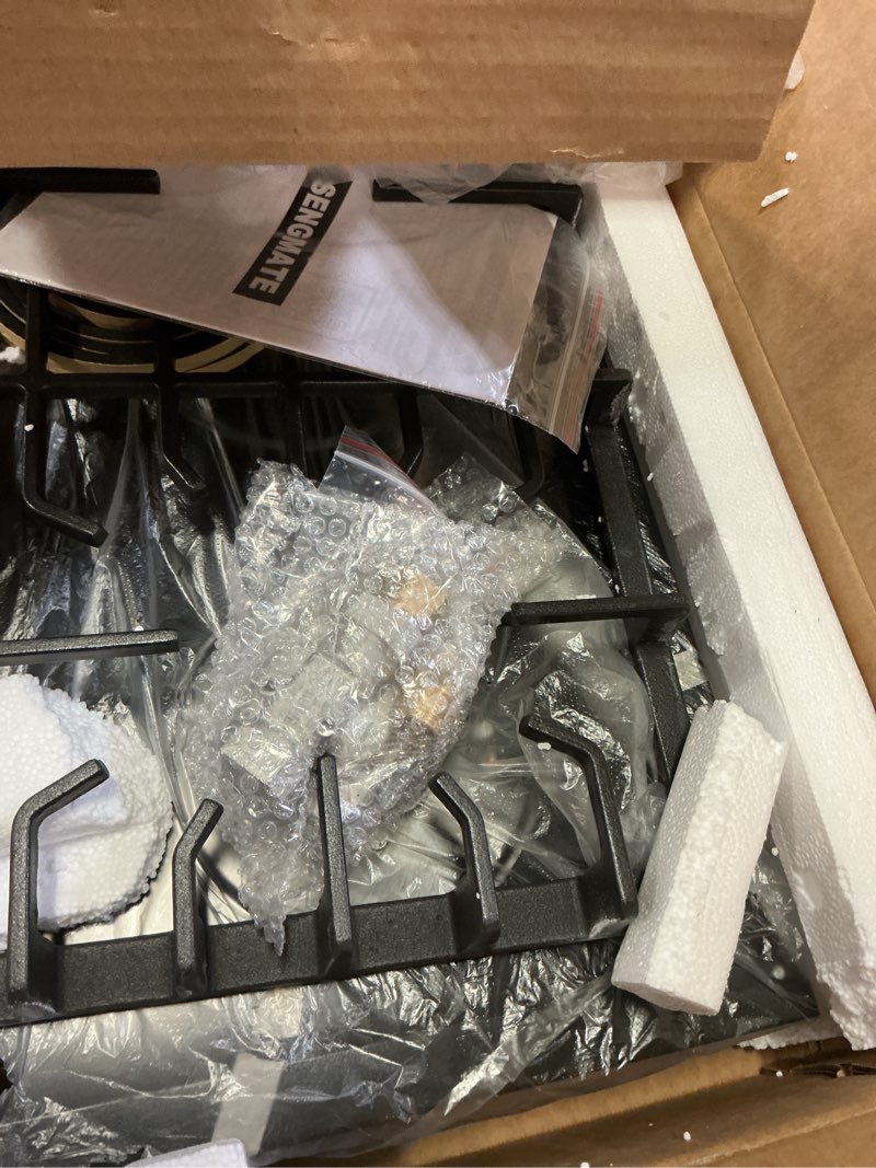 Condition photo showing Good Condition for 12 Inch Gas Cooktop, 2 Burner Gas Stove Top, Built-In or Countertop Installation, Black Tempered Glass, NG/LPG Convertible, Flame Out Protection, Ideal for RVs, Apartments & Cabins 12 Inch - 2 Burners - Glass
