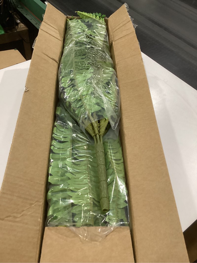 Condition photo showing Good Condition for 45" fake ferns, realistic large artificial bush plants, 2 artificial boston ferns with 59 fronds for outdoors planter indoor home garden porch decor green