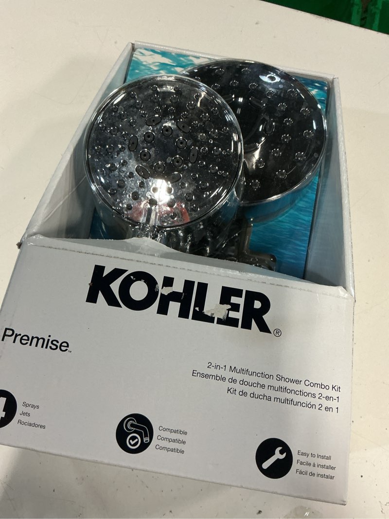 Condition photo showing Good Condition for kohler premise 3 -settings polished chrome 6-in round dual/combo shower head 1.75 gpm