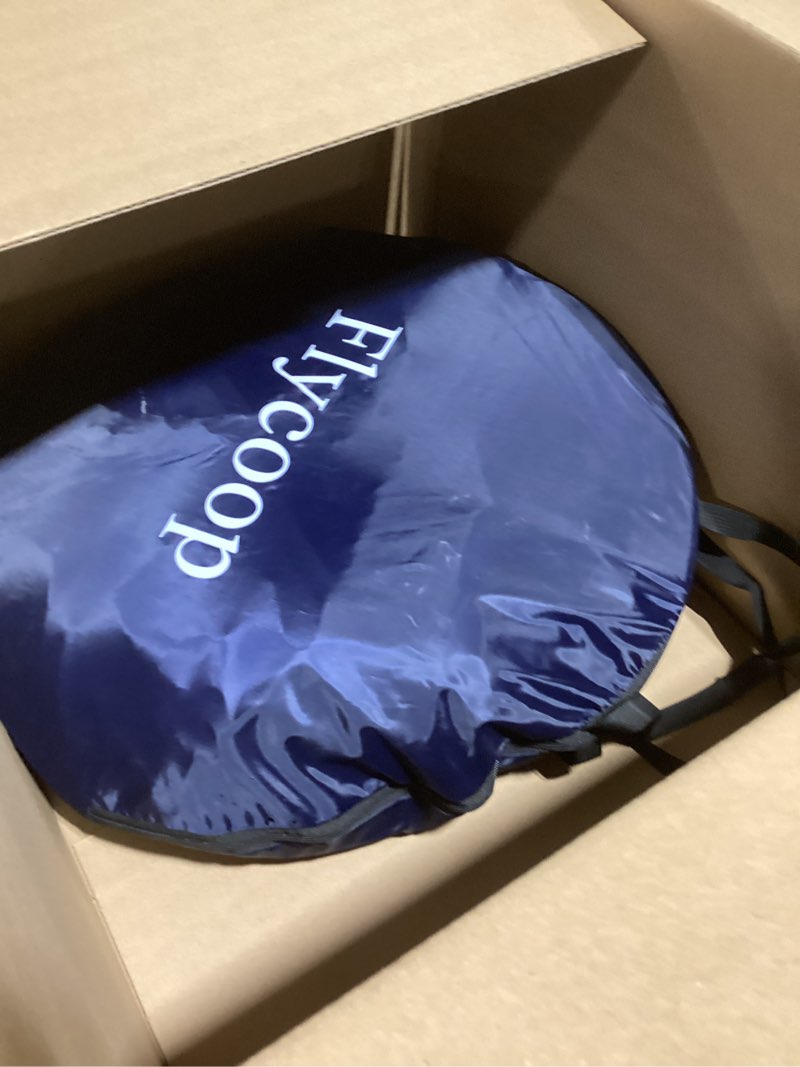 Condition photo showing Good Condition for Sports Tent: Flycoop Portable Weather Pop Up Pod 1 Person to Provide Shelter from Wind Rain and Cold Weather Shelter for Outdoor Activities, Sports Events, Camping and Hiking Blue 38.2*38.2*63 inch
