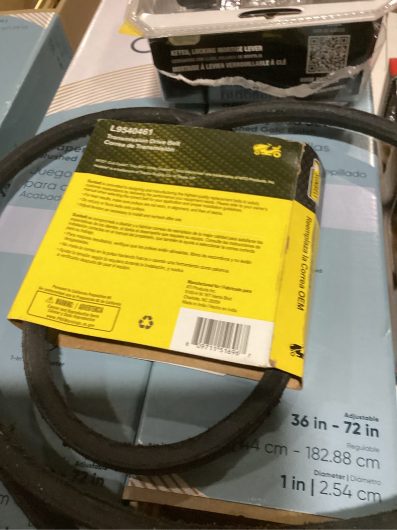 Condition photo showing As Is for sunbelt 1/2-in x 78-in transmission drive belt, riding mower/tractors, replaces oem part number 7540461, 9540461, 754-0461, 954-0462