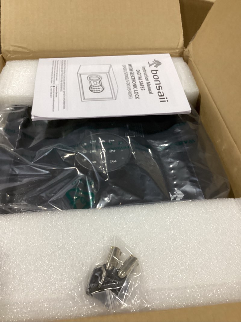 Condition photo showing Good Condition for Bonsaii Safe, 0.6 Cubic Safe Box with Electronic Keypad, Removable Shelf, for Valuables Jewelry and Documents in Home, Hotel, or Business, 9.84" x 13.78" x 9.84" Inches, SF002 0.60 cu.ft. (Standard)