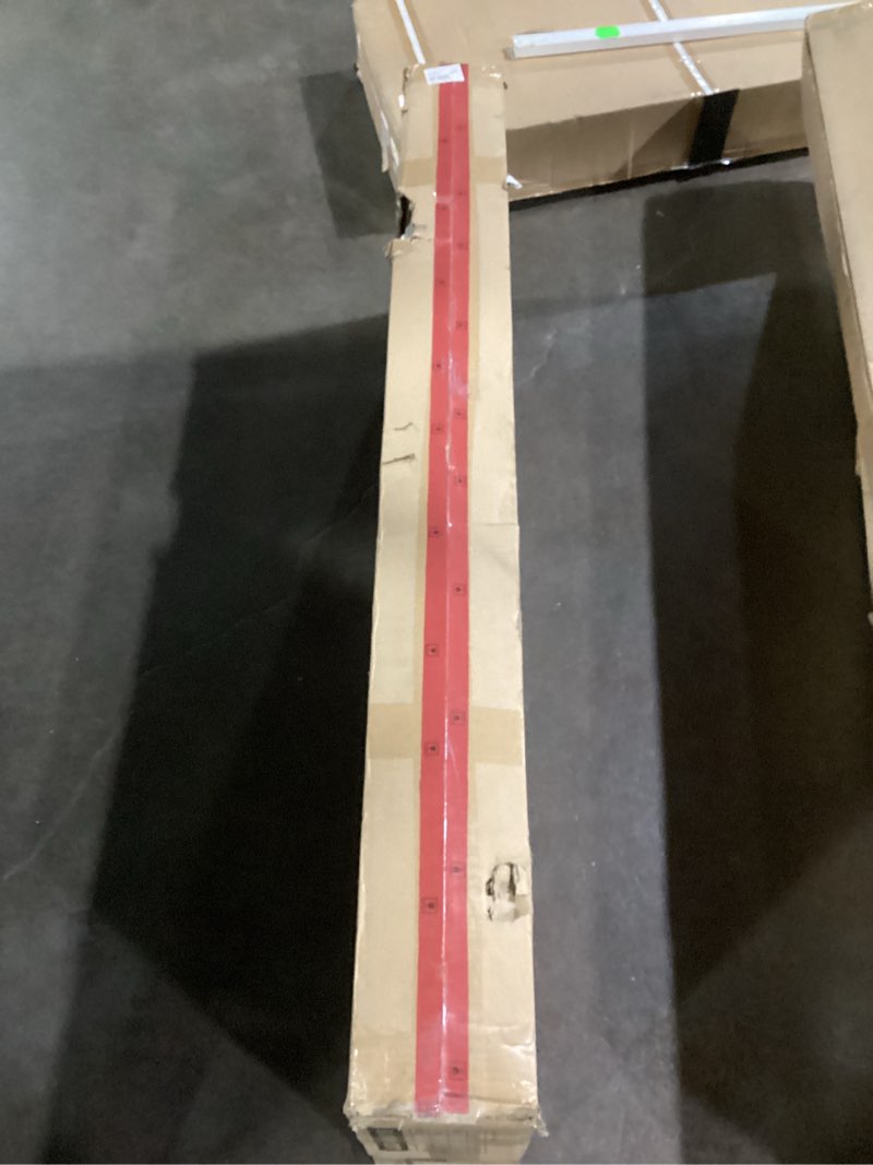 Condition photo showing New/Like New for SONGMICS Jewelry Organizer, LED Jewelry Cabinet Wall/Door Mounted, Lockable Rounded Wide Mirror with Storage, Christmas Gift, 3.9 x 16.5 x 55 Inches, White Surface with Greige Lining White + Greige 55"H