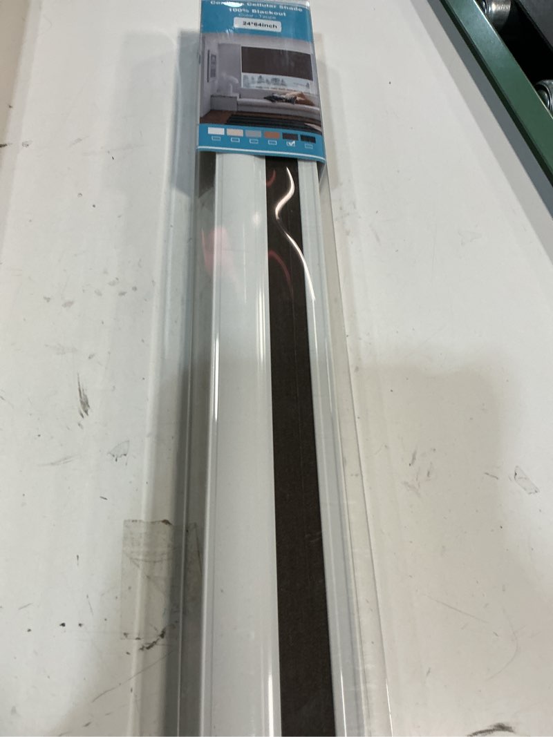 Condition photo showing New/Like New for Cordless Cellular Shade 100% Blackout Color: Taupe 24*64 inch