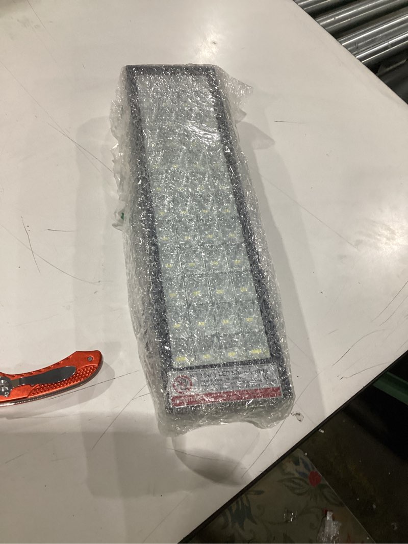 Condition photo showing As Is for 2 Pack LED Shop Lights, 100W 13000LM 6000K Super Bright LED Work Light, IP66 Waterproof Flood Light Outdoor with Plug, LED Shop Lights for Workshop, Garage, Shop, Outdoor 100W 2PK