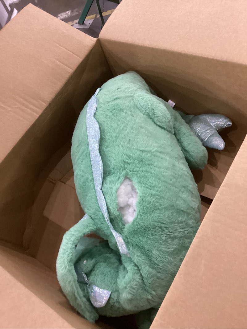 Condition photo showing As Is for Pterosaur Stuffed Animal with Wings - Cute Soft Dinosaurs Plush Toys Little Flying Dragon Plushies Pillow Doll Christmas Birthday Gifts for Kids Boys Girls (Green,35.43inch/90cm) Green 35.43inch/90cm