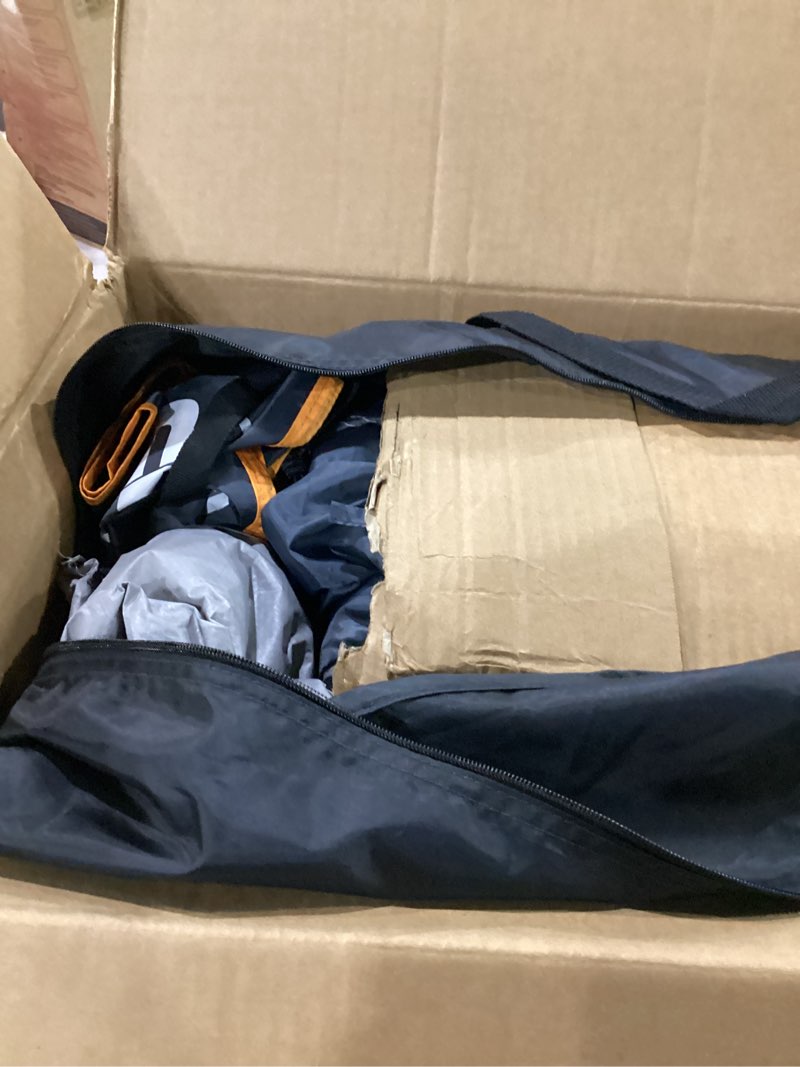 Condition photo showing As Is for unp suv tent for camping, 6-person suv tailgate tent - easy set up with rainfly, 10'x9'x78in(h) gray