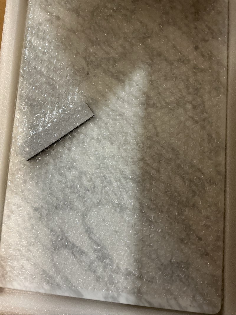 Condition photo showing New/Like New for natural carrara white marble pastry and cutting board, 12x20x0.6 inch, heavy for dough chocolate, pack of 1 20"l x 12"w carrara white
