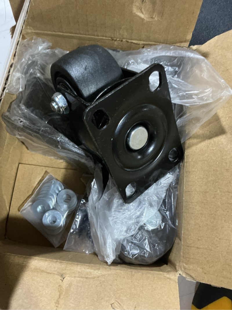 Condition photo showing Good Condition for 2 inch caster wheels set of 4, heavy duty casters load 2200lbs, low gravity centere industrial swivel casters, plat caster for furniture and workbench 2 "