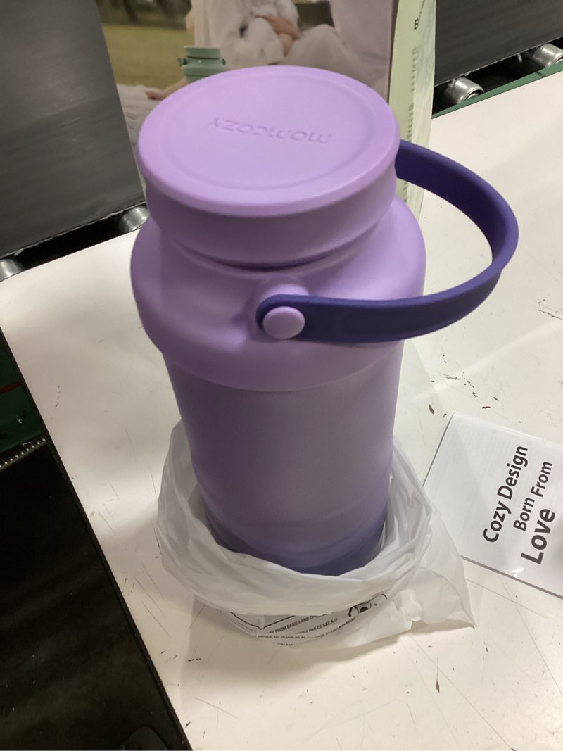 Condition photo showing Good Condition for momcozy 22oz portable breast milk cooler for outdoor, life saver with 360° total cooling for 24 hours, larger capacity travel breastmilk chiller with 2pcs baby bottles for breastmilk storage purple