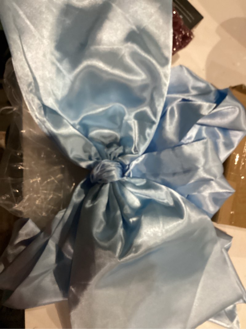 Condition photo showing Good Condition for Bow Decor Large Bow for Room, Coquette Giant Ribbon Tie for Birthday Party Backdrop Wall Decor(Sky Blue,24 x 36 Inches) Sky Blue 24 x 36 Inches