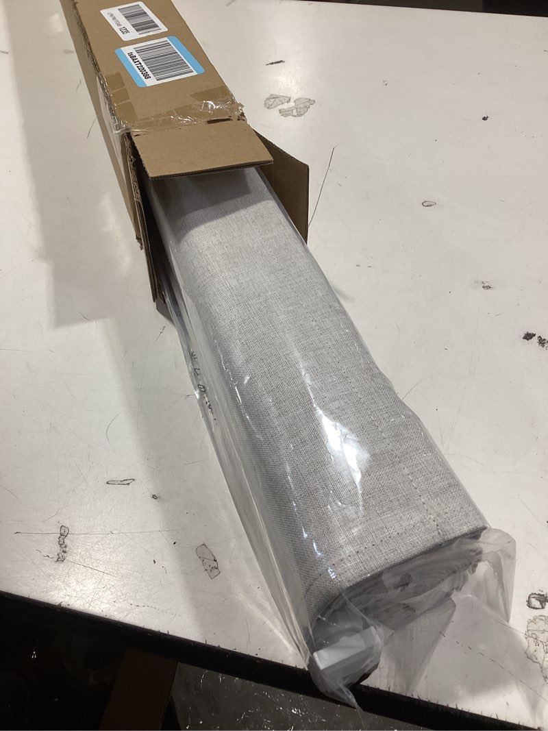 Condition photo showing item condition for LazBlinds No Drill Roman Shades for Windows, Cordless Blackout Window Shades with UV Protection, Polyester Fabric for Bedroom & Living Room, 31" W x 64" H, Natural Blackout - Faux Linen - Natural 31"W x 64"H