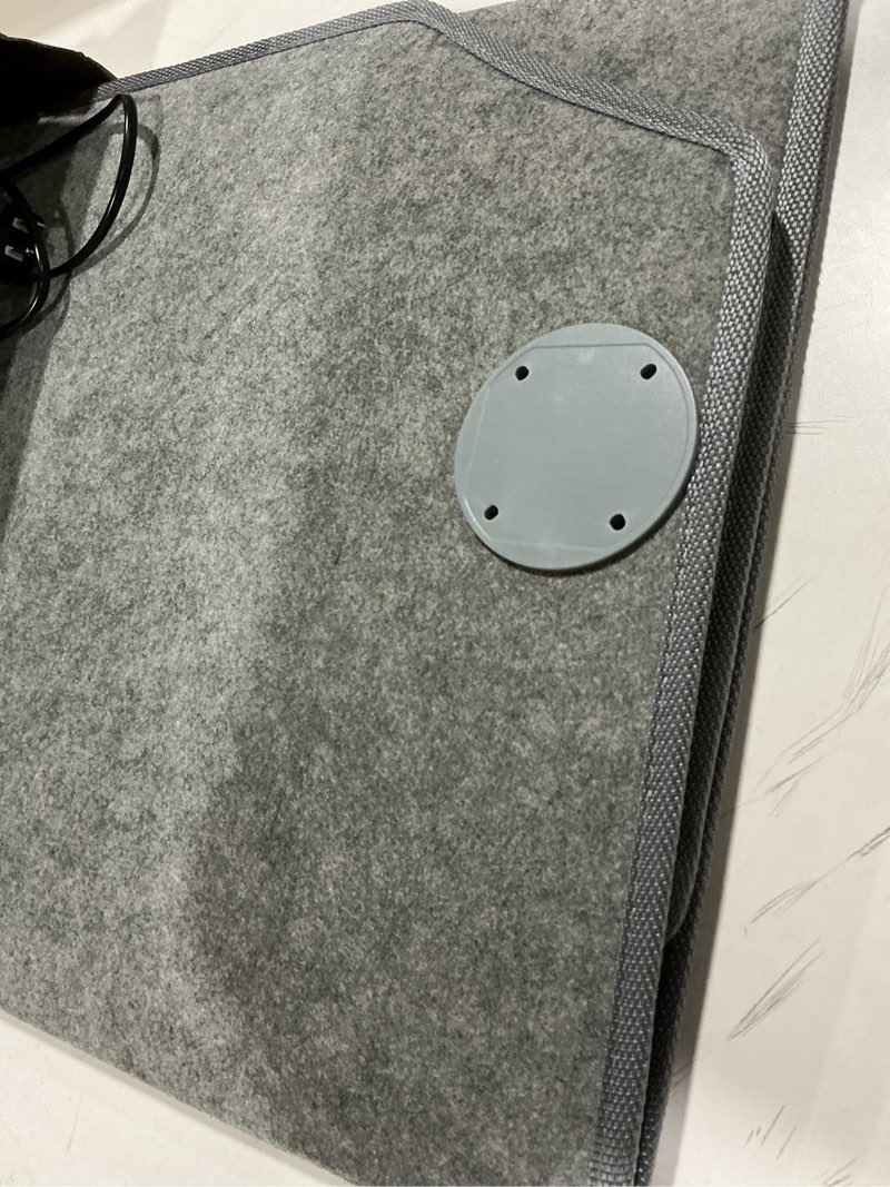 Condition photo showing As Is for Under Desk Leg Warmer with Blanket, Foldable Space Heater with Timer & Thermostat, Electric Foot Heater Panel for Indoor Use, Quiet & Small Space Foot Warmer for Office & Home, 3-Fold