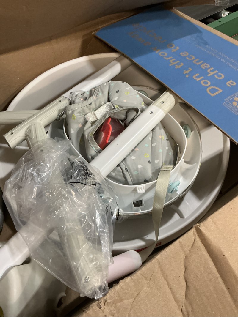 Condition photo showing As Is for Skip Hop Baby Activity Play Bouncer for Baby Ages 4m+ Silver Lining Cloud, Foldable Silver Lining Cloud Activity Play Bouncer