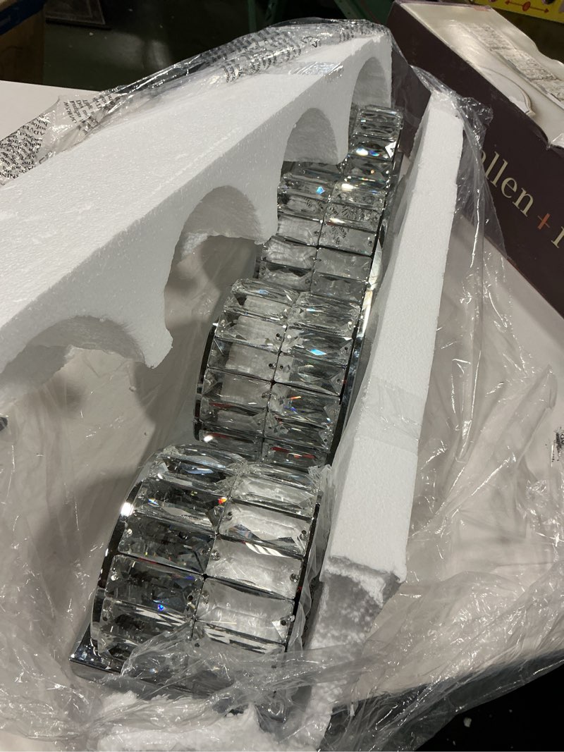 Condition photo showing Good Condition for allen + roth Willow 4Lt Chrome/Crystal Glass Vanity Light