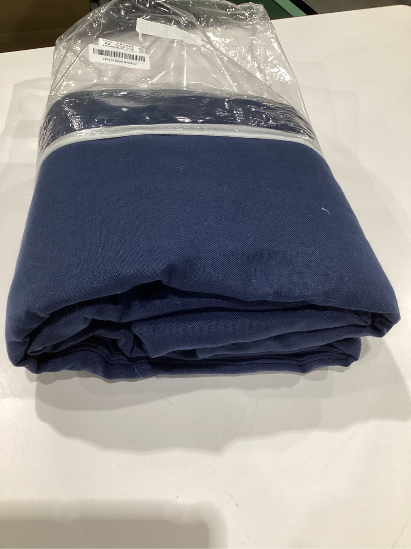 Condition photo showing Good Condition for Linen Navy Blue Curtains 120 inch Extra Long for Living Room Back Tab Light Filtering Semi Sheer Drapes Modern Farmhouse Boho Decor Cotton Textured Curtain for Floor to Ceiling High Window 52x120 52"W x 120"L (Pack of 2) Navy Blue