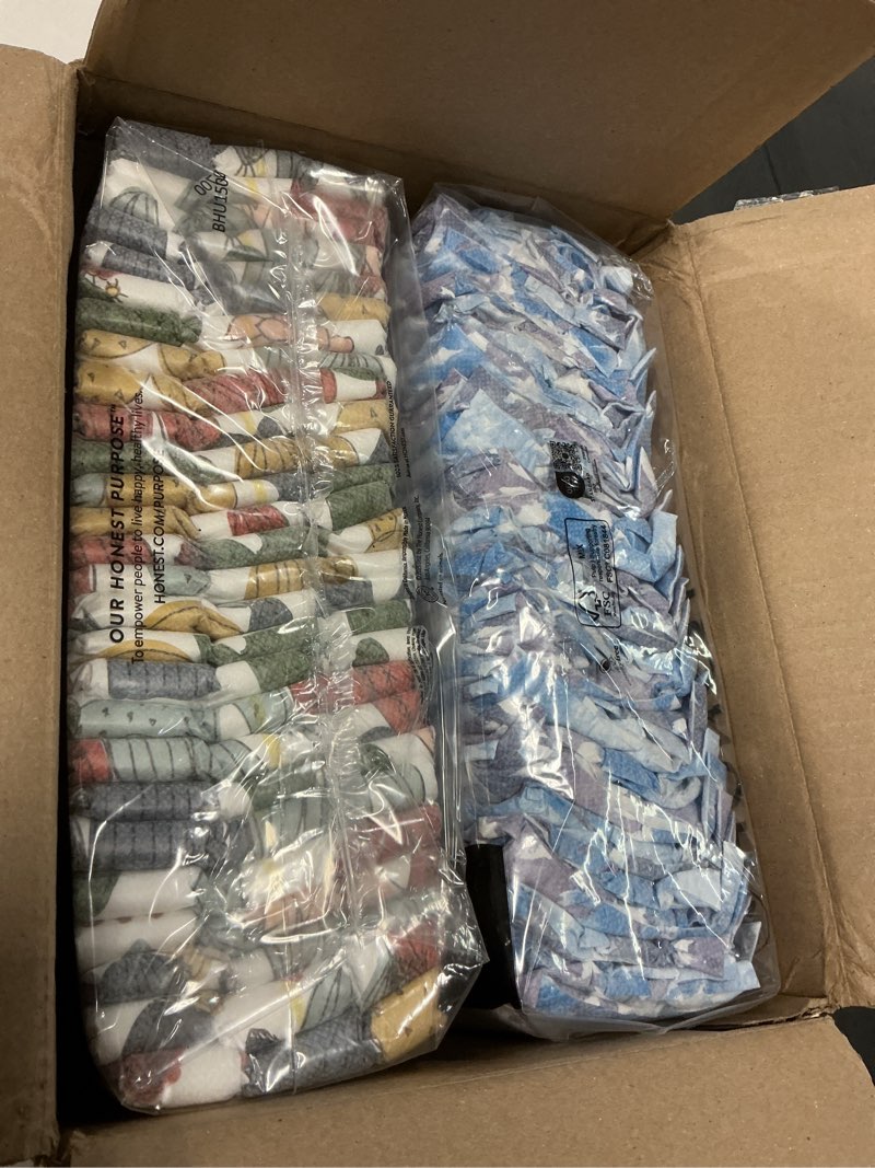 Condition photo showing New/Like New for the honest company comfort dry disposable diapers for sensitive skin, hypoallergenic, fragrance-free, donut grow up + cactus cuties, club box, size 4 (22-37 lbs), 54 count size 4 (54 count) donut grow up + cactus cuties
