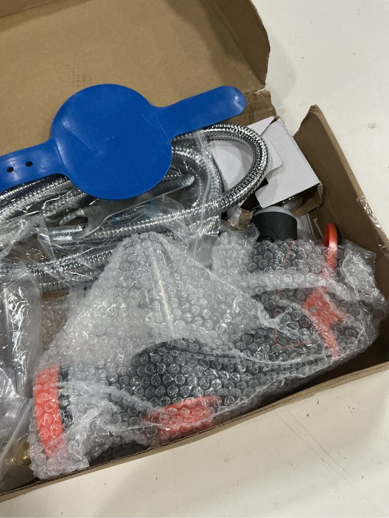 Condition photo showing Good Condition for dog shower attachment water hose nozzle sprayer set with metal 3-way shower diverter & 6.6 ft long hose for bathroom shower arm easy indoor outdoor pet pup dog washing hose attachment silver 2m/79inches hose