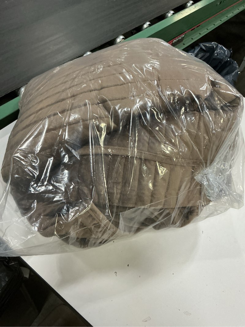 Condition photo showing Good Condition for wonderful velvet quilt set, queen cocoa brown soft fluff texture coverlet with shams, channel stitched pattern, all-season use, versatile lightweight bedspread for bedroom adults teens kids,94"x94" a-cocoa brown queen