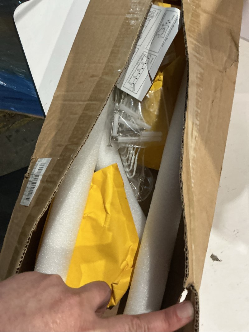 Condition photo showing Good Condition for l shaped corner shower curtain rod, (35”-51”x35”-51”) adjustable shower curtain rod, 304 stainless 90 degree no dropping curved shower rod for bathroom bathtub with 12 shower curtain rings white 35"-51"x35"-51"
