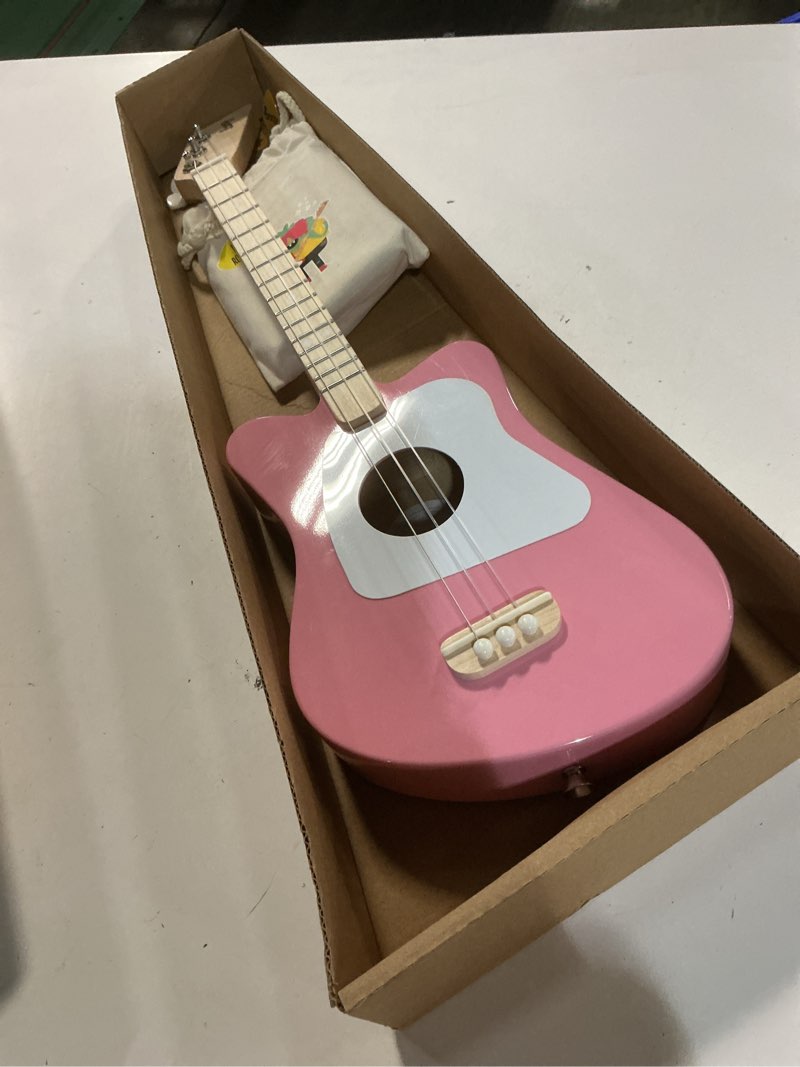 Condition photo showing Good Condition for loog mini acoustic kids guitar for beginners 3-strings ages 3+ learning app and lessons included pink