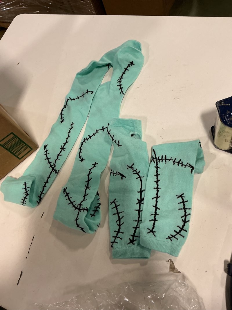 Condition photo showing Good Condition for Halloween Stitched Scar Arm Sleeves Socks Set Sew Dolls Fingerless Gloves Zombie Bride Leg Warmers f