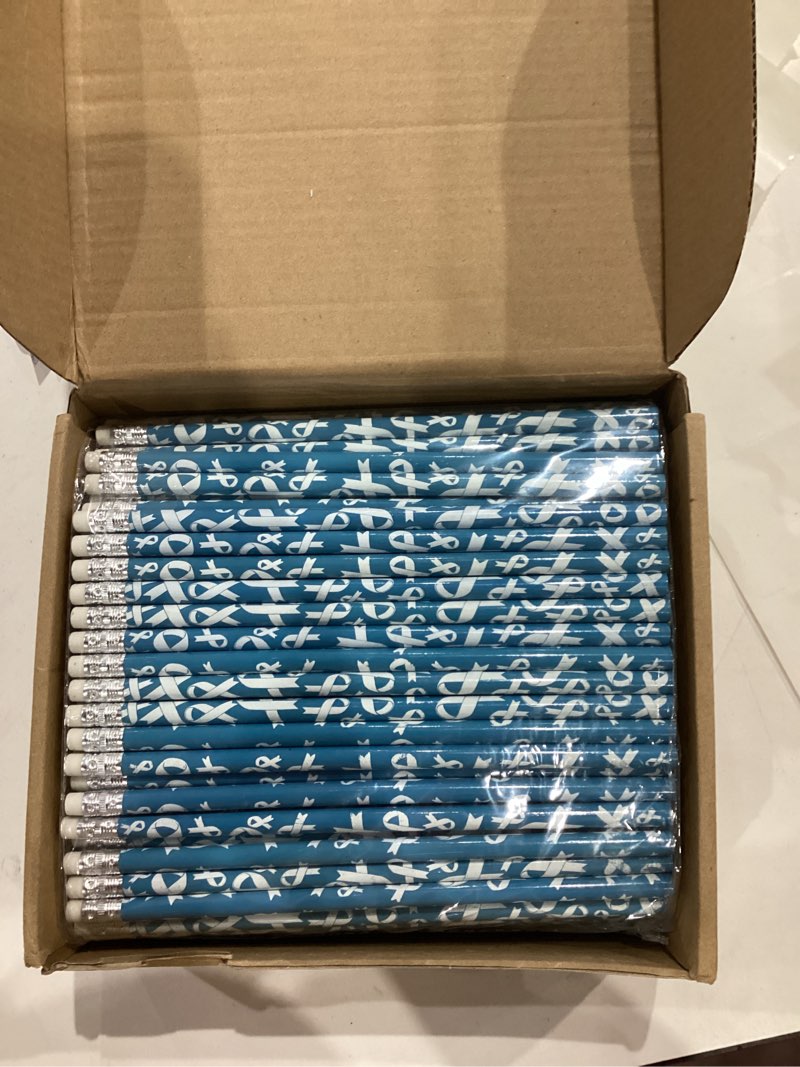 Condition photo showing Good Condition for Eaasty 200 Pcs Type 1 Diabetes Teal Awareness Ribbon Pencils Bulk Diabetes Awareness Pencils for Charity Fundraising Campaigns Teacher Office Supplies